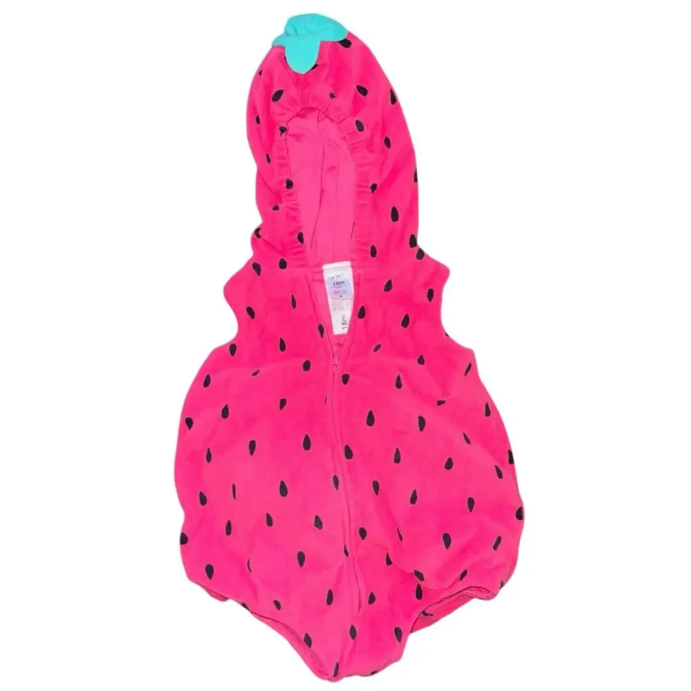 Carter's Baby Strawberry Halloween costume dress up fleece bubble romper 18 mnth